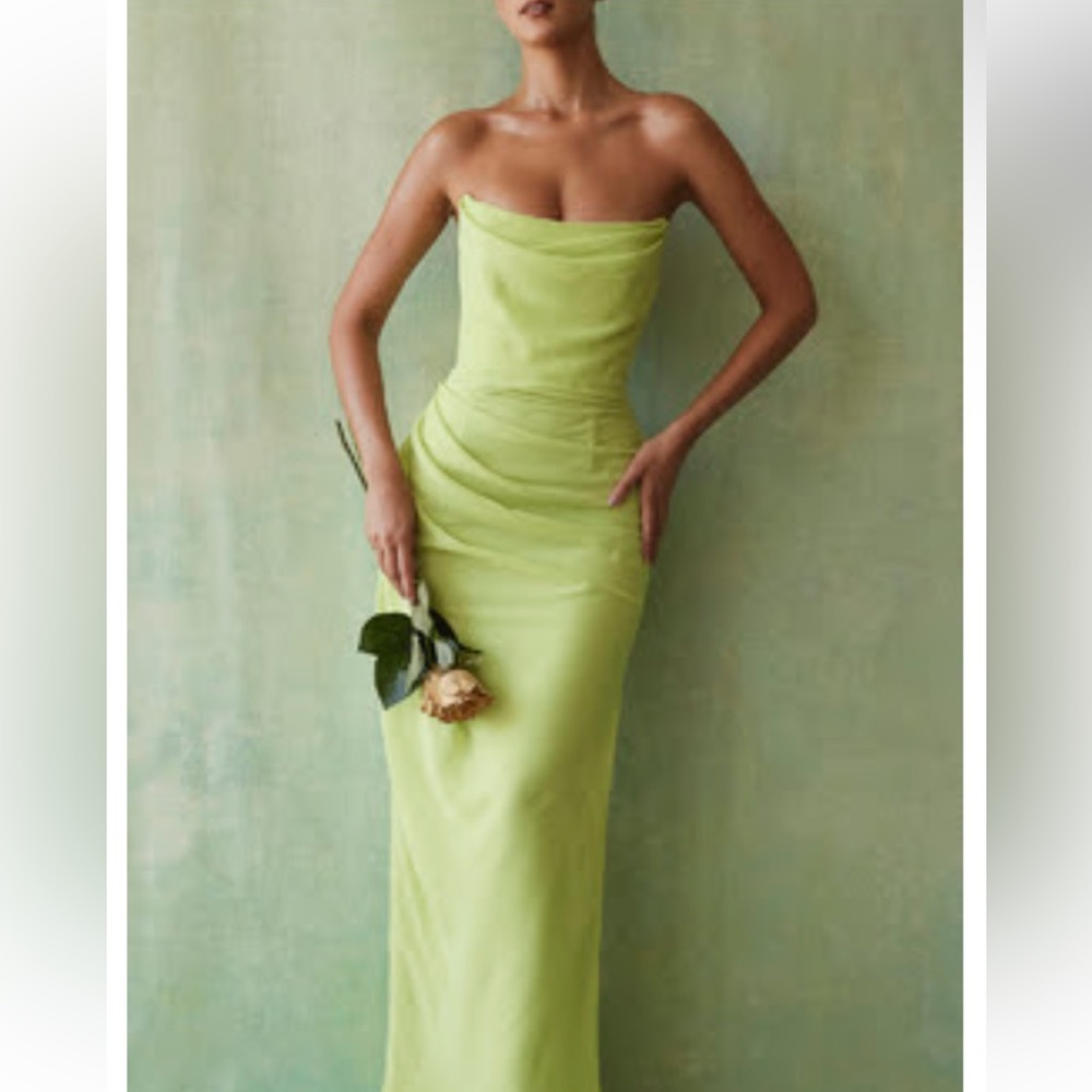 House of CB Strapless Green Dress
